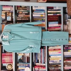 EUC Sport Savvy 3 piece jogger/track suit. Caledon green with satin trim Size L